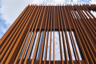 Tubular Design Exterior Wall Cladding Corten Steel Facade
